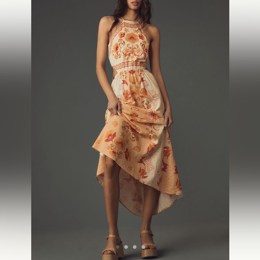 Farm Rio  X Anthropologie Printed Halter Maxi Dress brand new with tags!